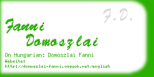fanni domoszlai business card